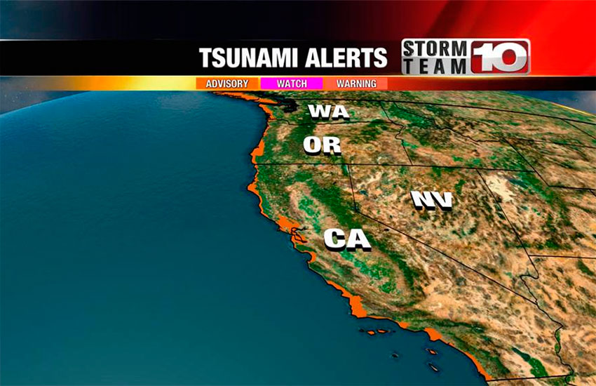 Alerta de Tsunami en California, por erupción de volcán submarino